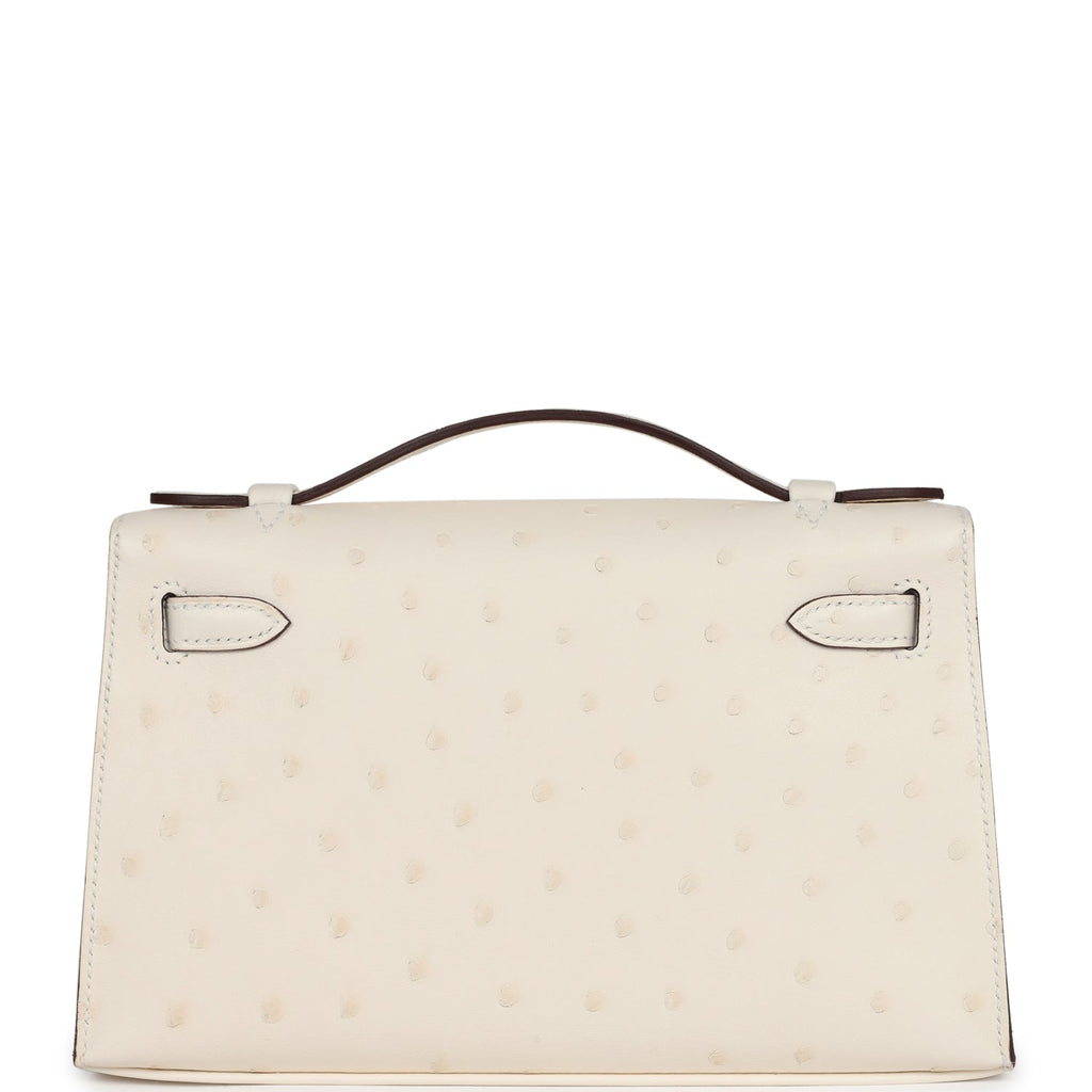 Hermès Kelly Pochette Nata Ostrich Palladium Hardware