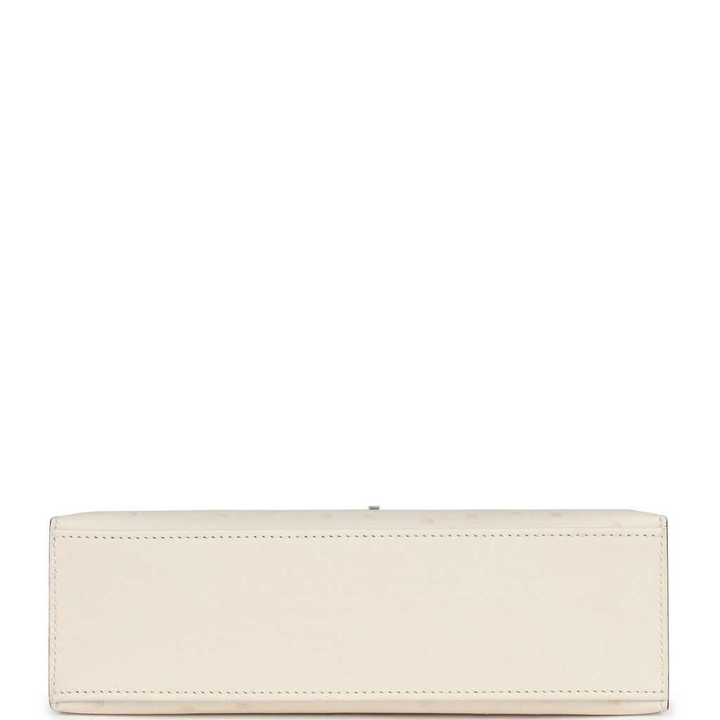 Hermès Kelly Pochette Nata Ostrich Palladium Hardware