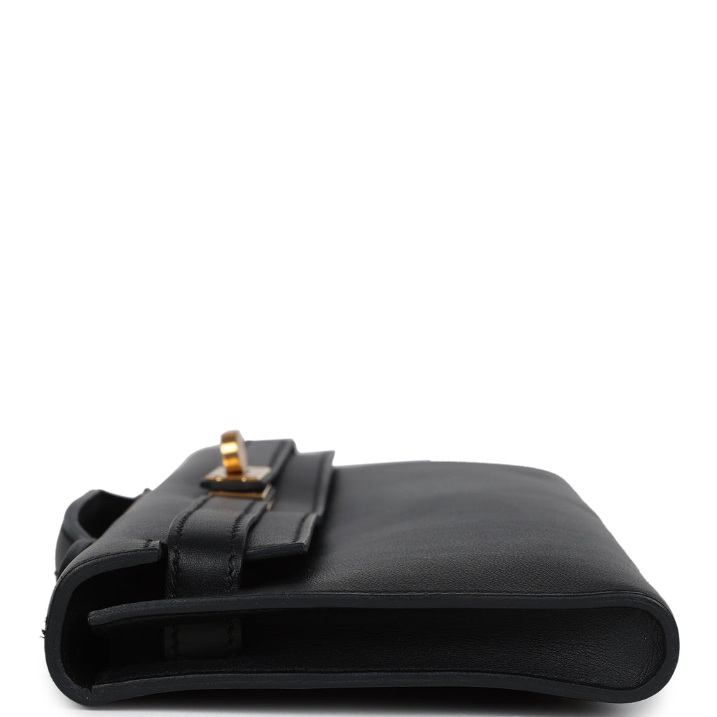 Hermès Kelly Cut Black Swift Gold Hardware