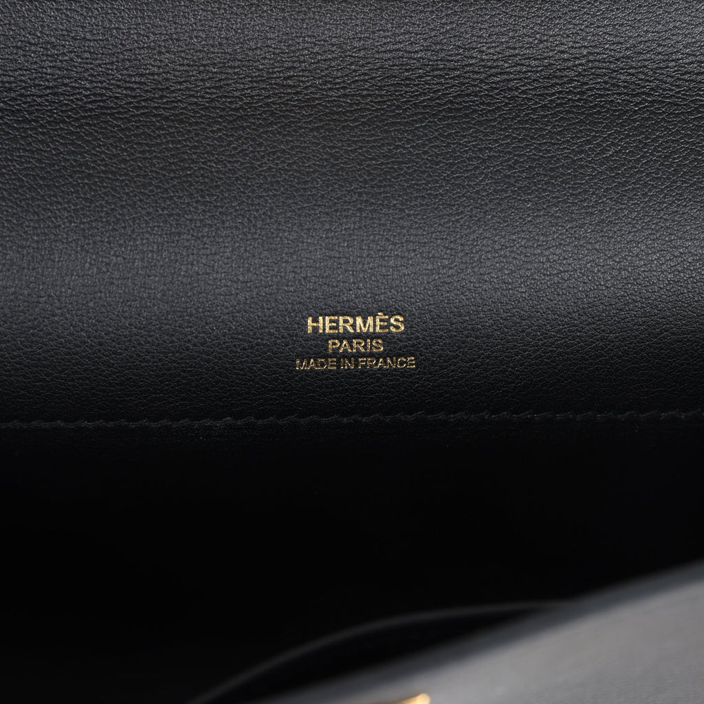 Hermès Kelly Cut Black Swift Gold Hardware