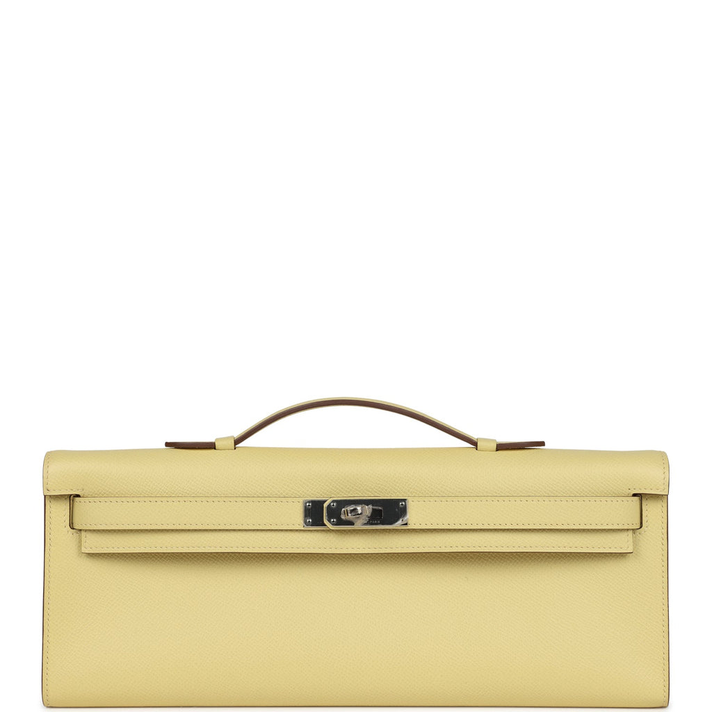 Hermès Kelly Cut Jaune Poussin Epsom Palladium Hardware