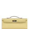 Hermès Kelly Cut Jaune Poussin Epsom Palladium Hardware