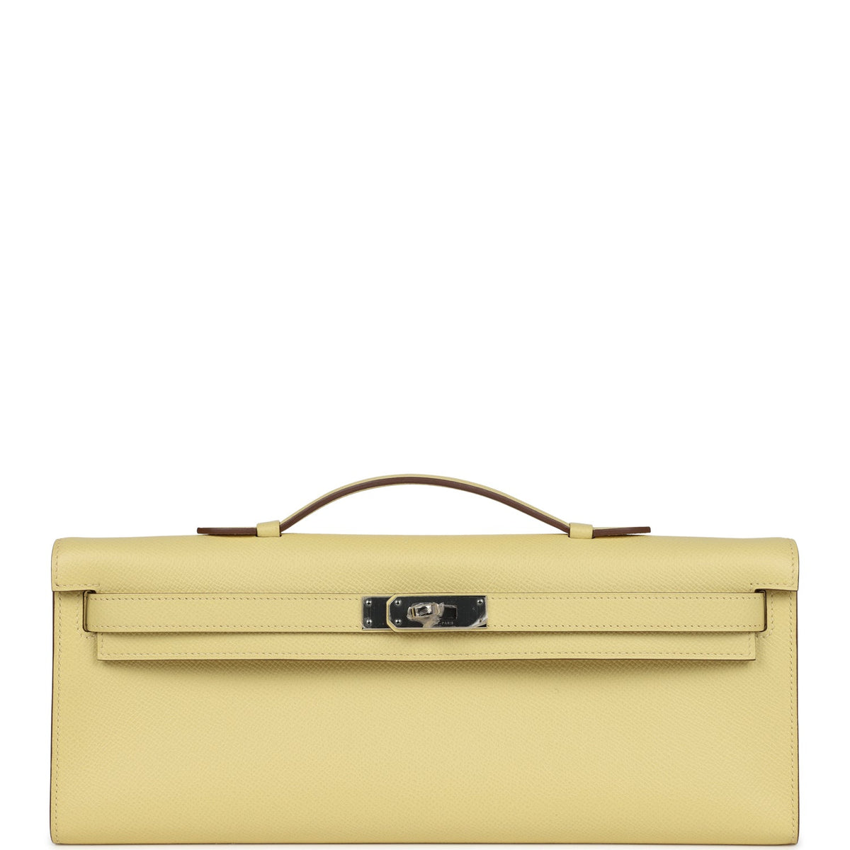 Hermès Kelly Cut Jaune Poussin Epsom Palladium Hardware