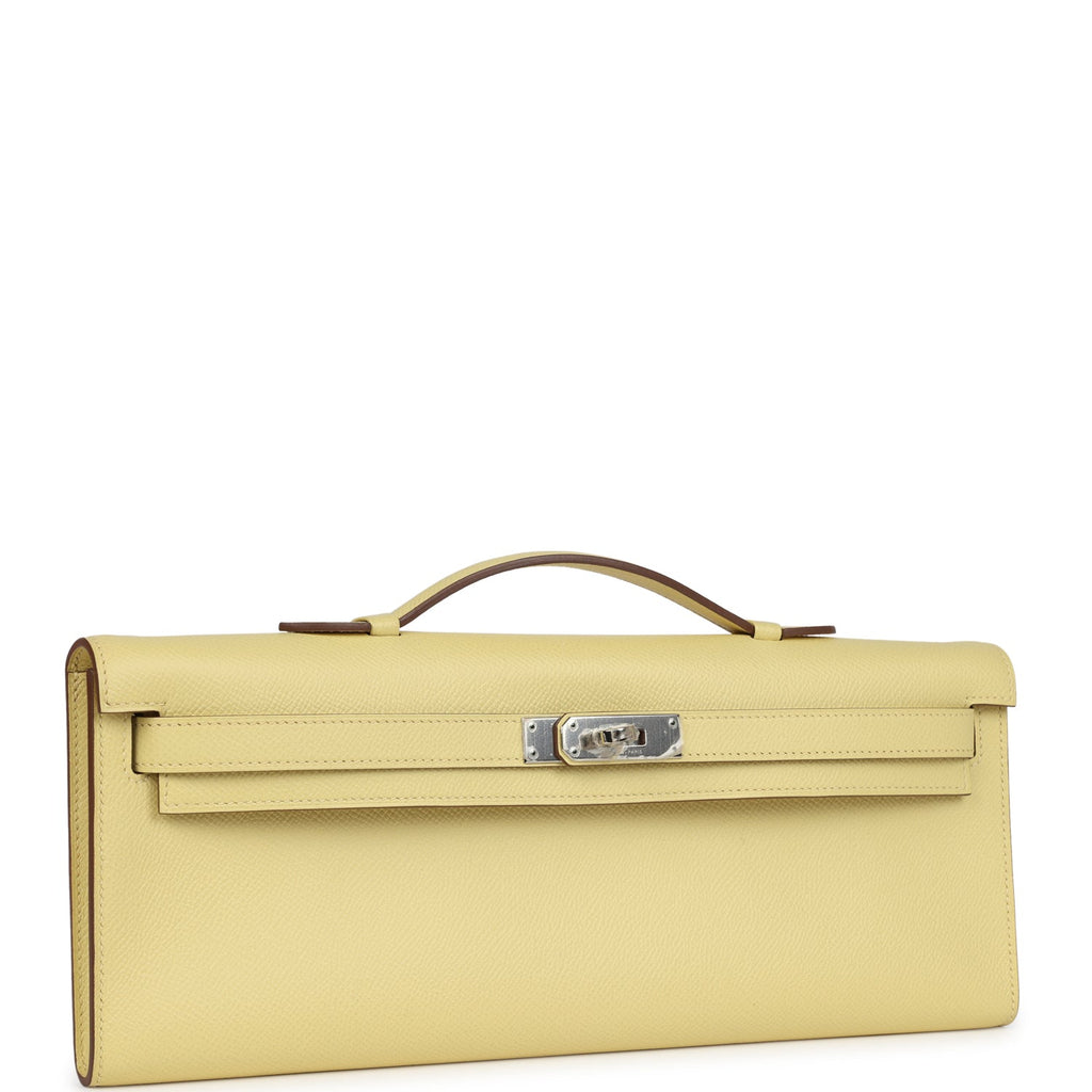 Hermès Kelly Cut Jaune Poussin Epsom Palladium Hardware
