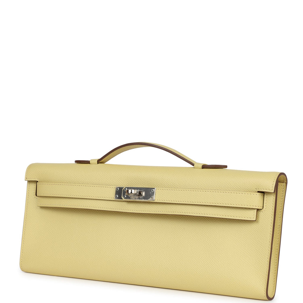 Hermès Kelly Cut Jaune Poussin Epsom Palladium Hardware