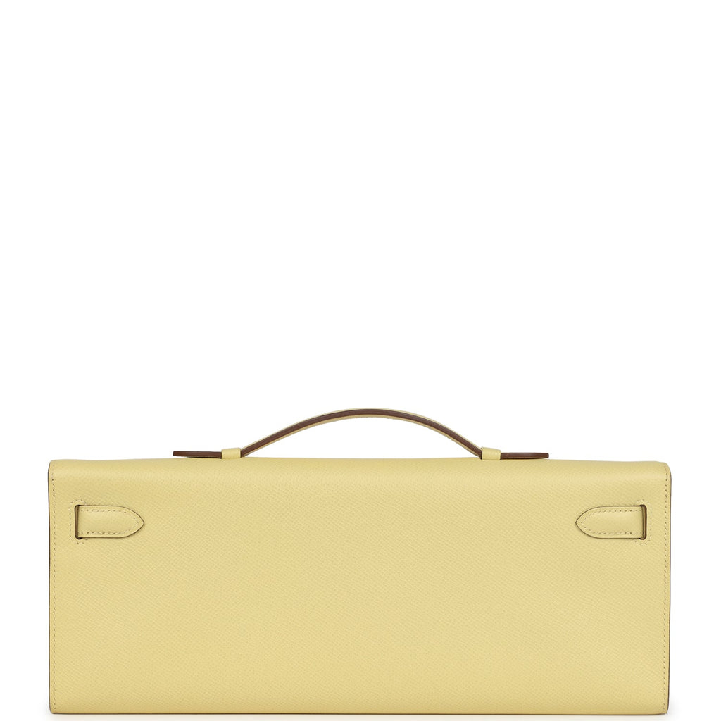 Hermès Kelly Cut Jaune Poussin Epsom Palladium Hardware