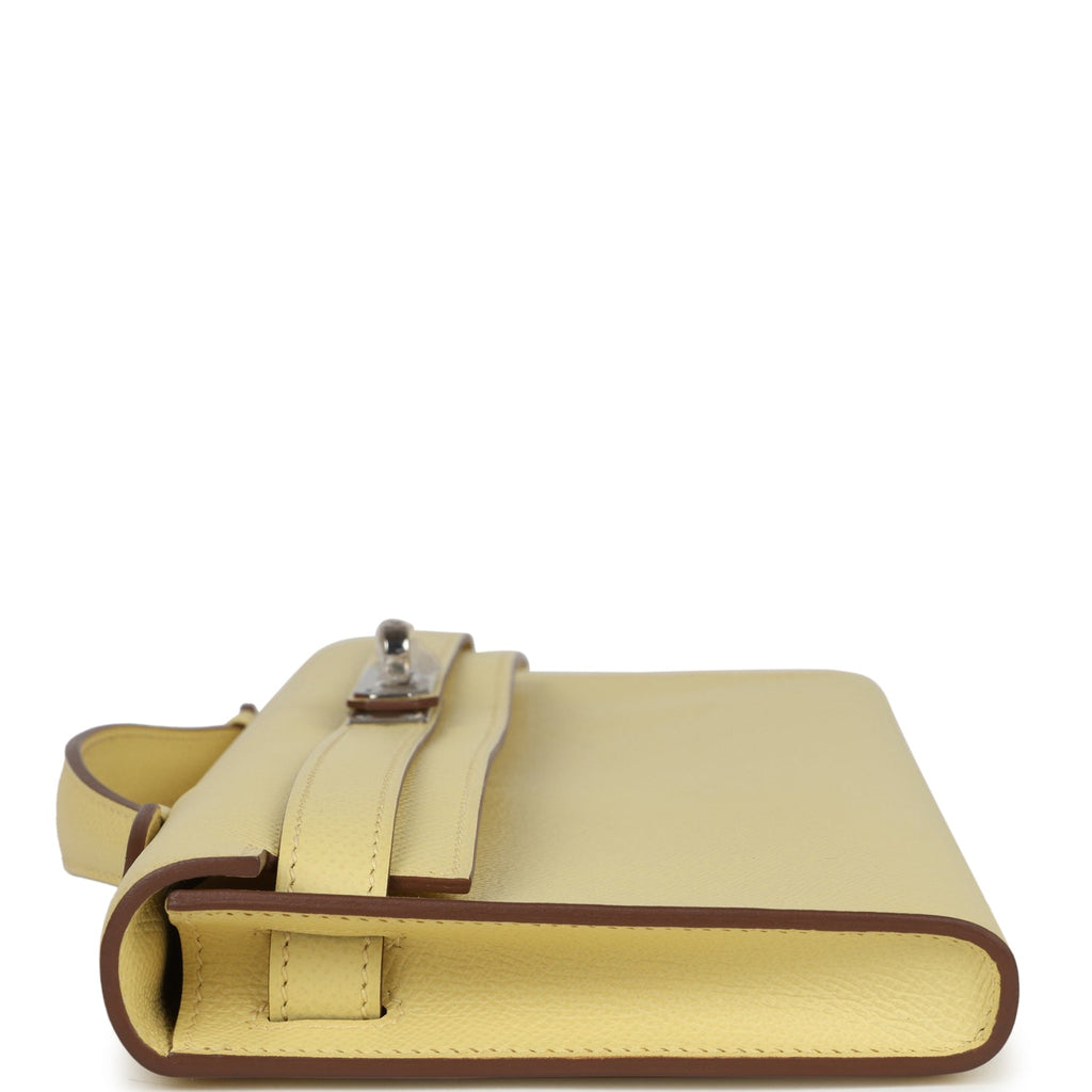 Hermès Kelly Cut Jaune Poussin Epsom Palladium Hardware