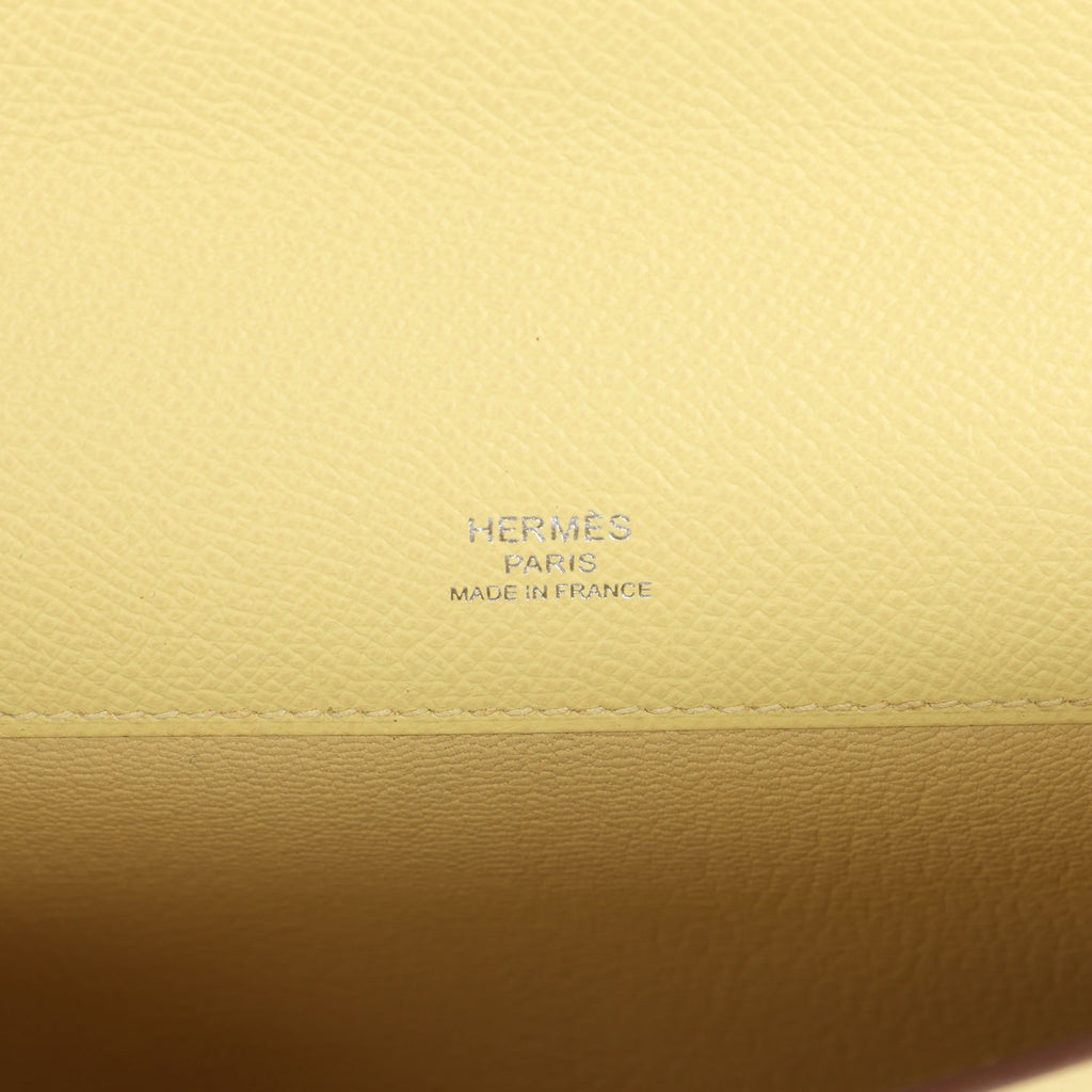 Hermès Kelly Cut Jaune Poussin Epsom Palladium Hardware