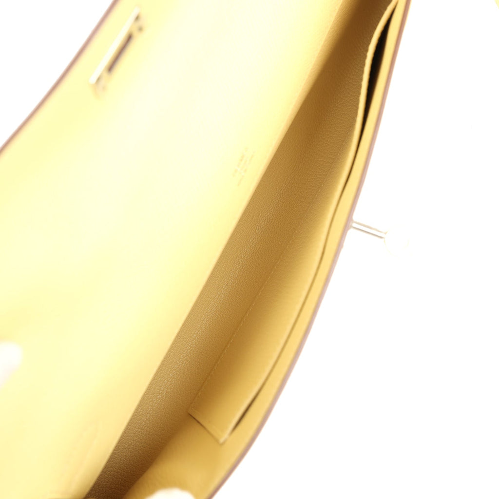 Hermès Kelly Cut Jaune Poussin Epsom Palladium Hardware