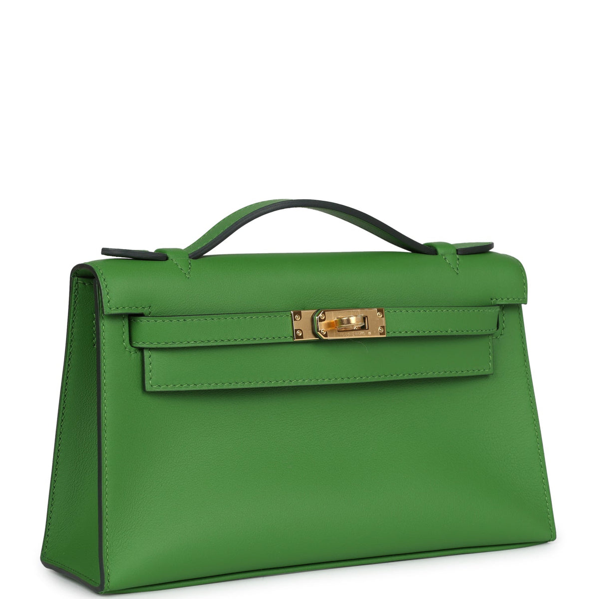 Hermès Kelly Pochette Vert Yucca Swift Gold Hardware