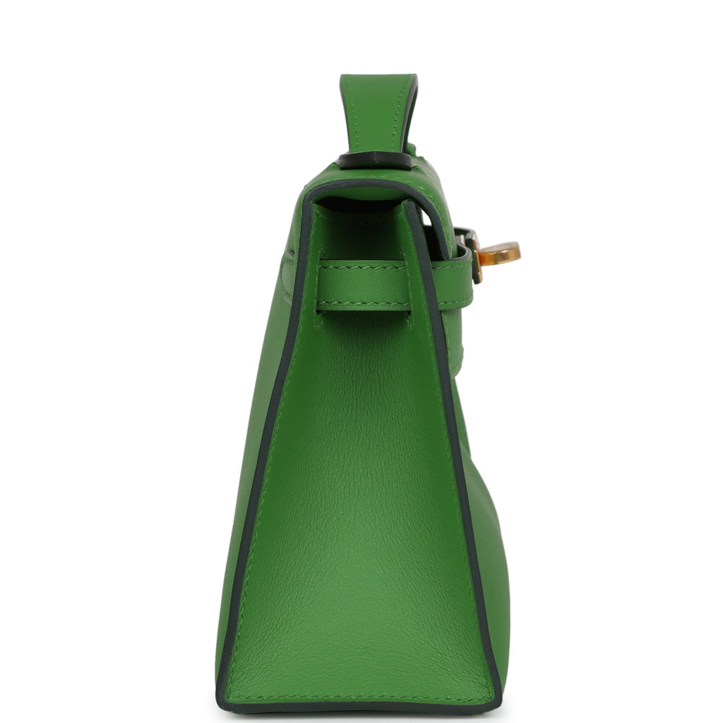 Hermès Kelly Pochette Vert Yucca Swift Gold Hardware