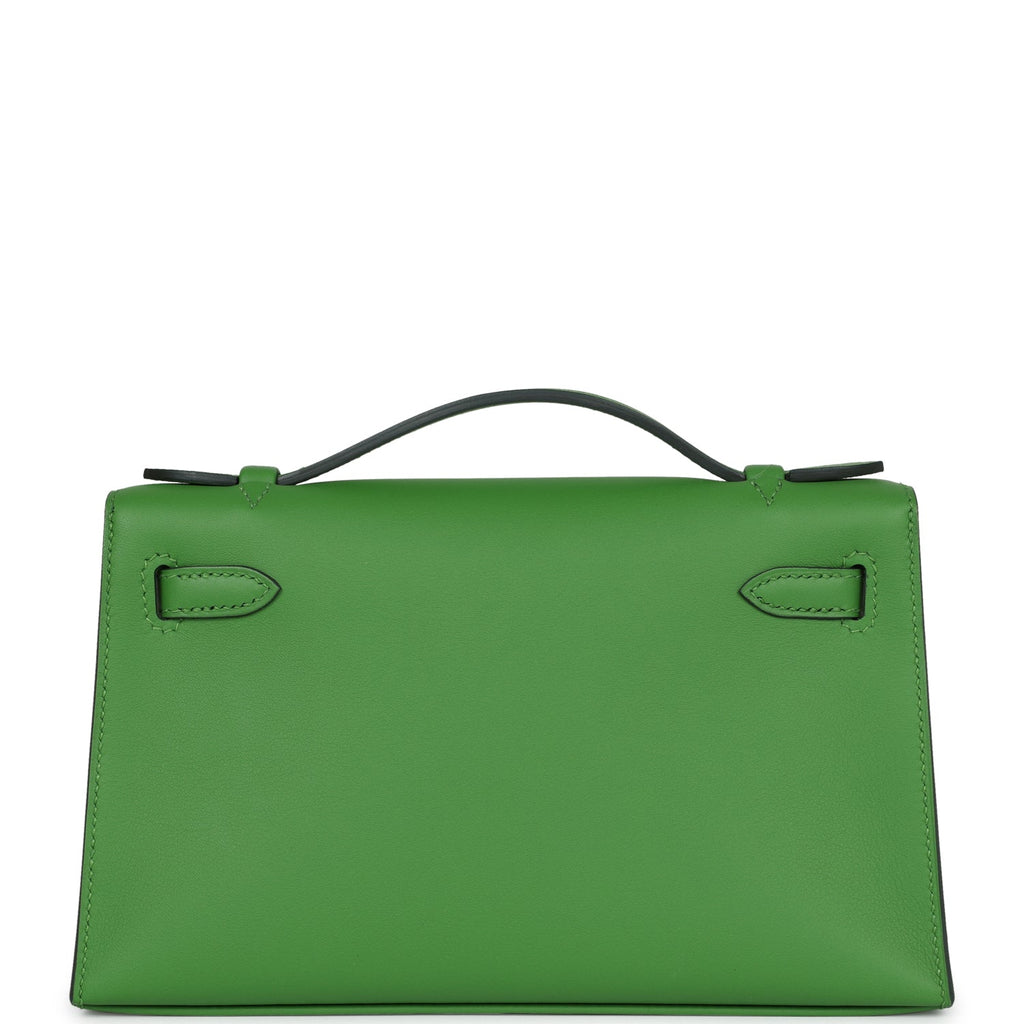 Hermès Kelly Pochette Vert Yucca Swift Gold Hardware