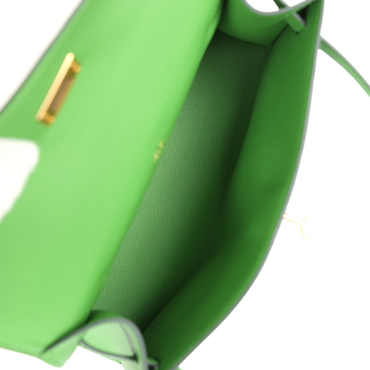 Hermès Kelly Pochette Vert Yucca Swift Gold Hardware