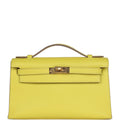 Hermès Kelly Pochette Lime Swift Gold Hardware
