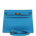 Hermès Kelly Danse Bleu Zanzibar Evercolor Palladium Hardware