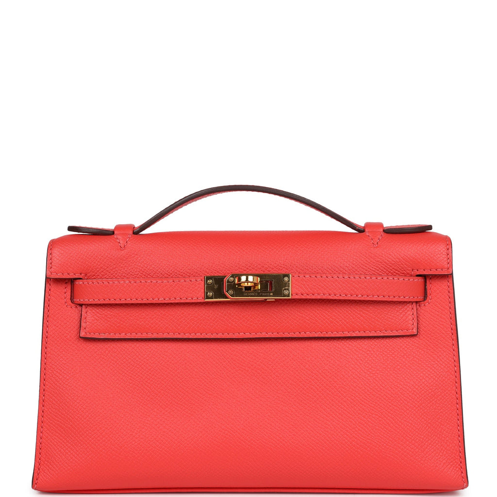 Hermès Kelly Pochette Rose Jaipur Epsom Gold Hardware