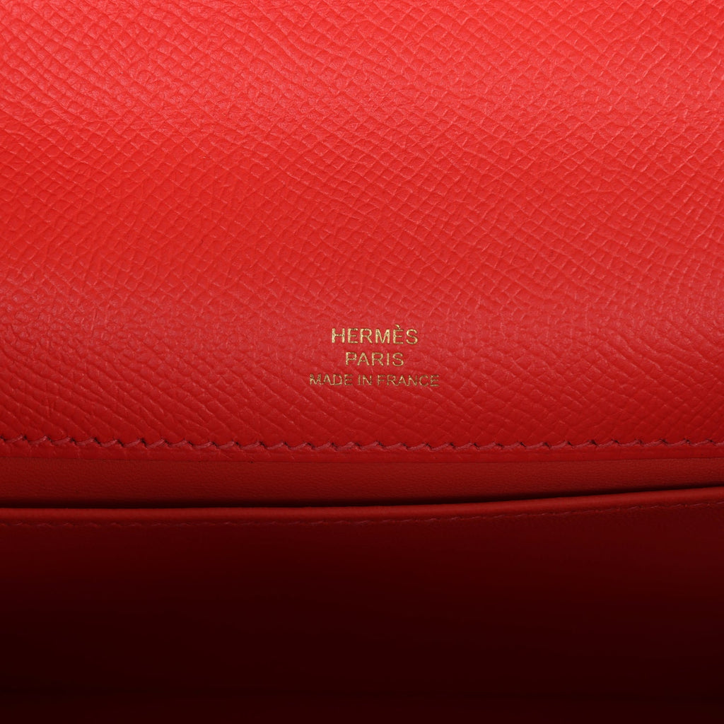Hermès Kelly Pochette Rose Jaipur Epsom Gold Hardware