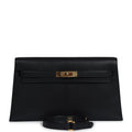 Hermès Kelly Elan Black Chevre Chamkila Gold Hardware