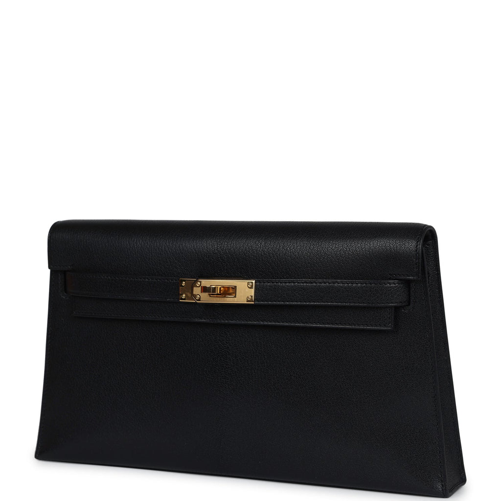 Hermès Kelly Elan Black Chevre Chamkila Gold Hardware