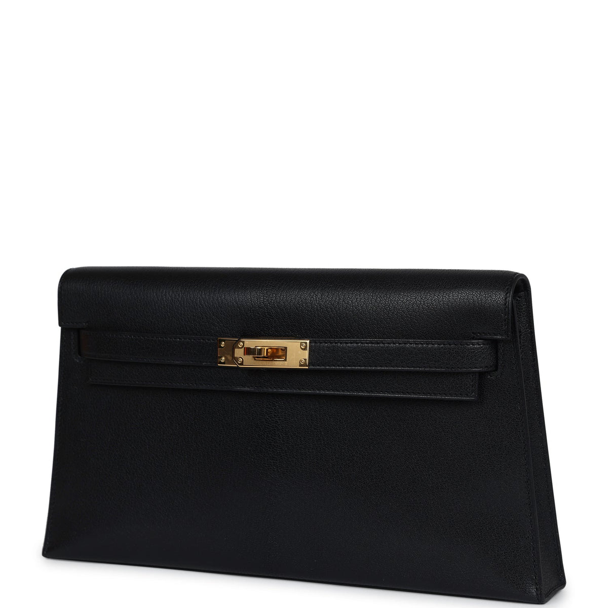 Hermès Kelly Elan Black Chevre Chamkila Gold Hardware