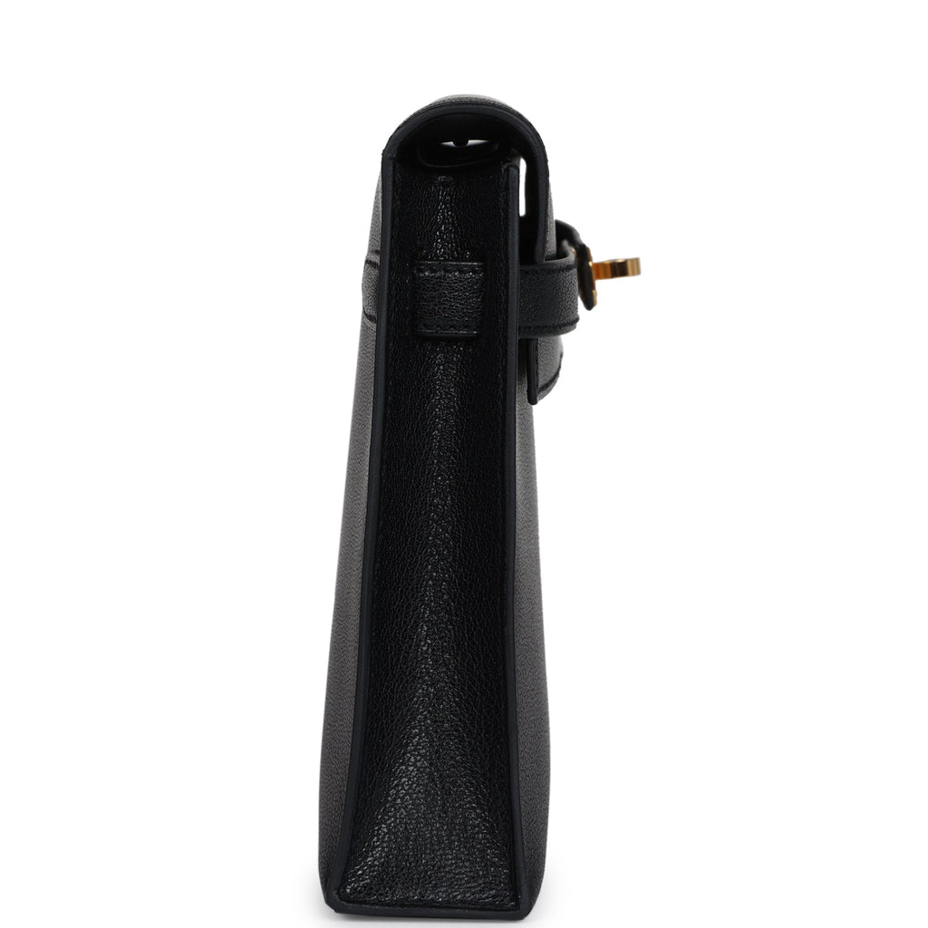 Hermès Kelly Elan Black Chevre Chamkila Gold Hardware