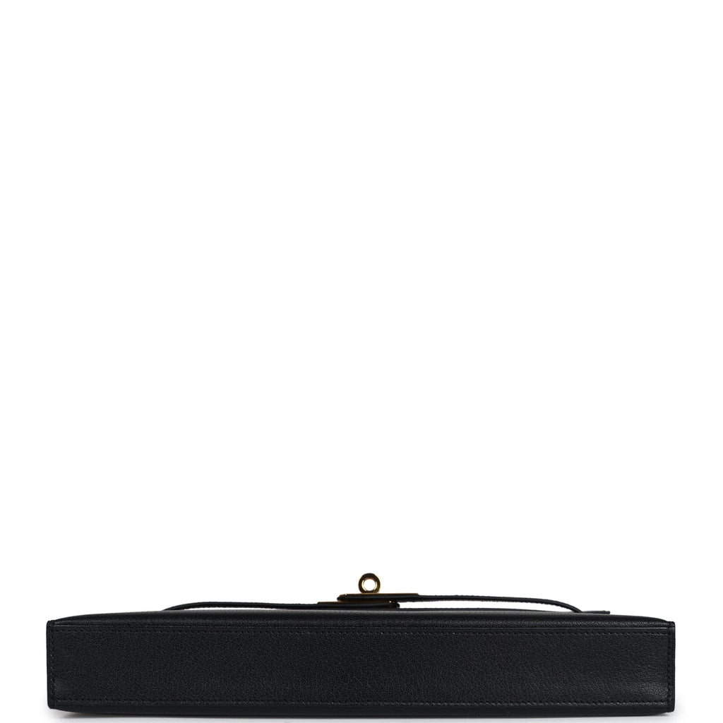 Hermès Kelly Elan Black Chevre Chamkila Gold Hardware