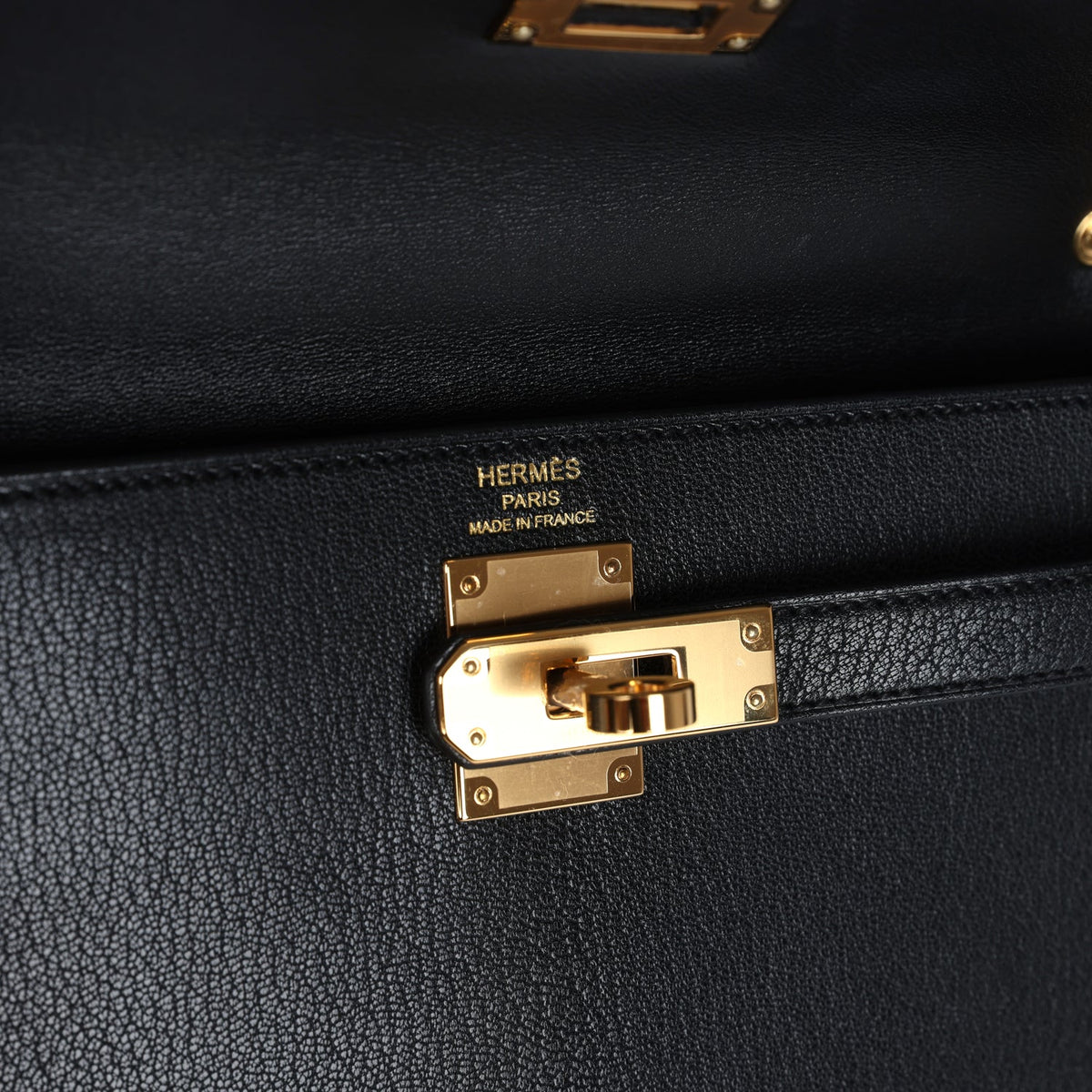 Hermès Kelly Elan Black Chevre Chamkila Gold Hardware