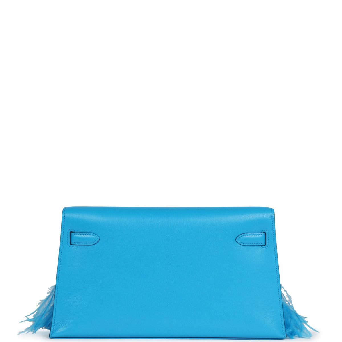 Hermès Kelly Elan Foile Bleu Frida Chevre Chamkila and Ostrich Feathers Palladium Hardware
