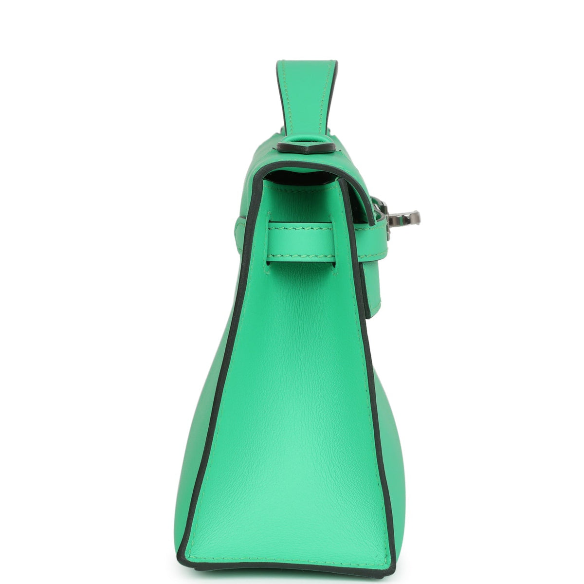 Hermès Kelly Pochette Vert Comics Swift Palladium Hardware