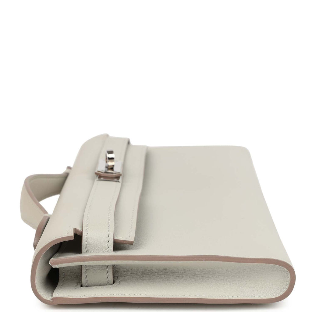 Hermès Kelly Cut Gris Perle Swift Palladium Hardware