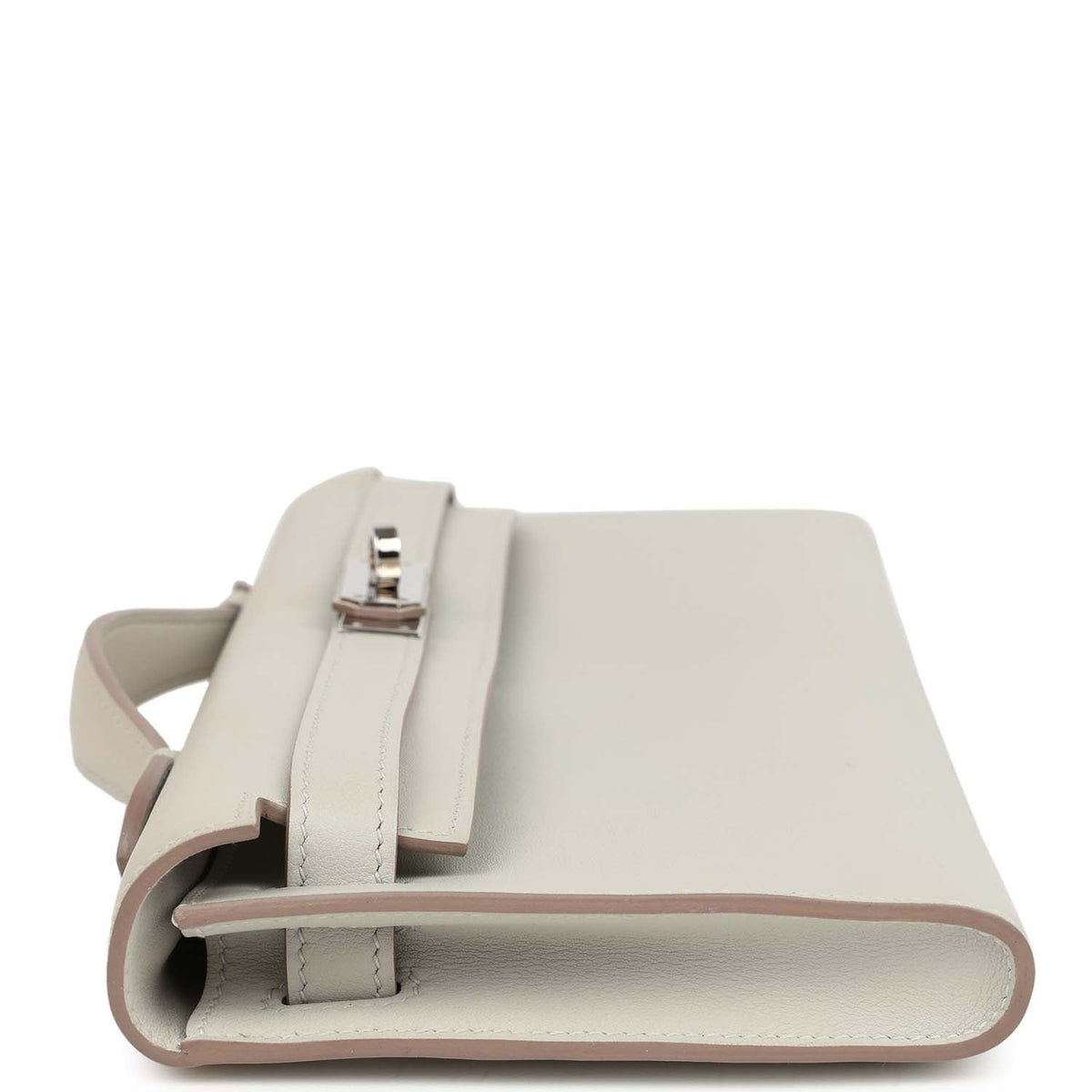 Hermès Kelly Cut Gris Perle Swift Palladium Hardware