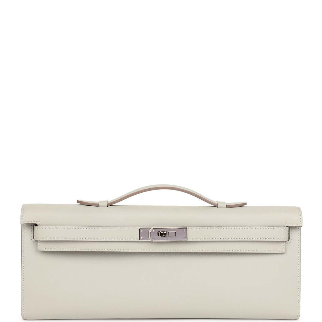 Hermès Kelly Cut Gris Perle Swift Palladium Hardware