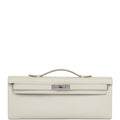 Hermès Kelly Cut Gris Perle Swift Palladium Hardware