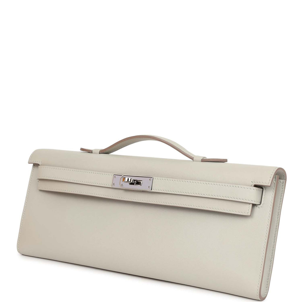 Hermès Kelly Cut Gris Perle Swift Palladium Hardware