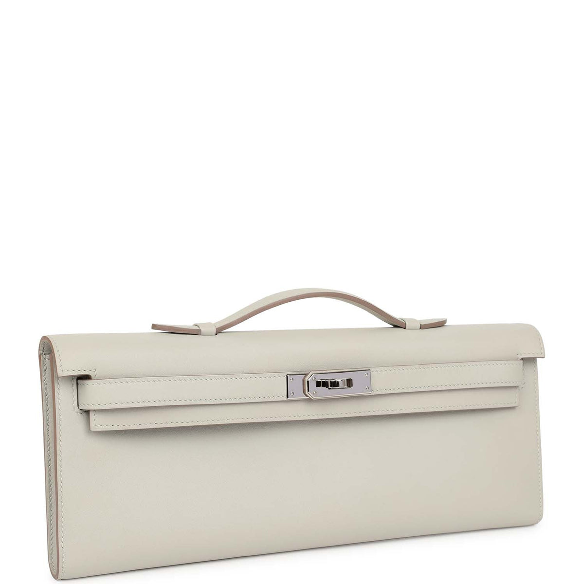 Hermès Kelly Cut Gris Perle Swift Palladium Hardware