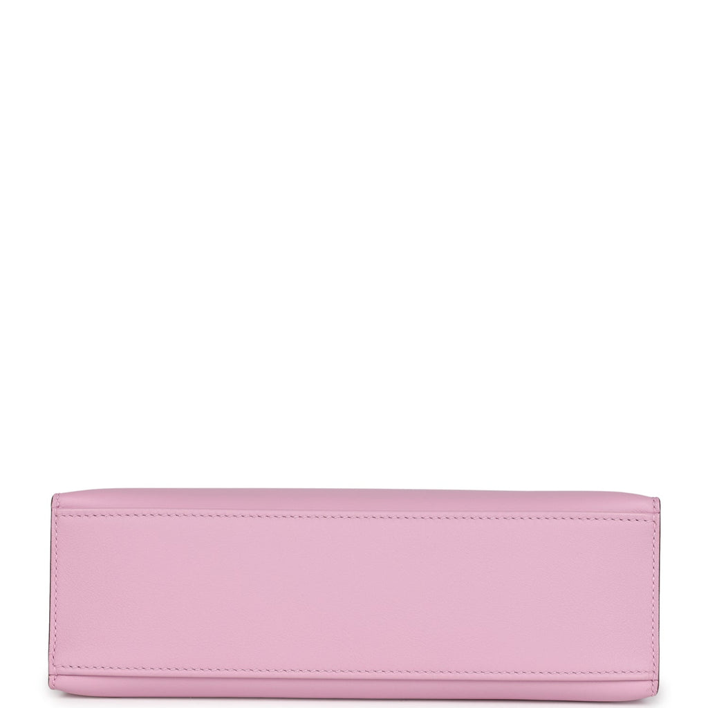 Hermès Kelly Pochette Mauve Sylvestre Swift Rose Gold Hardware