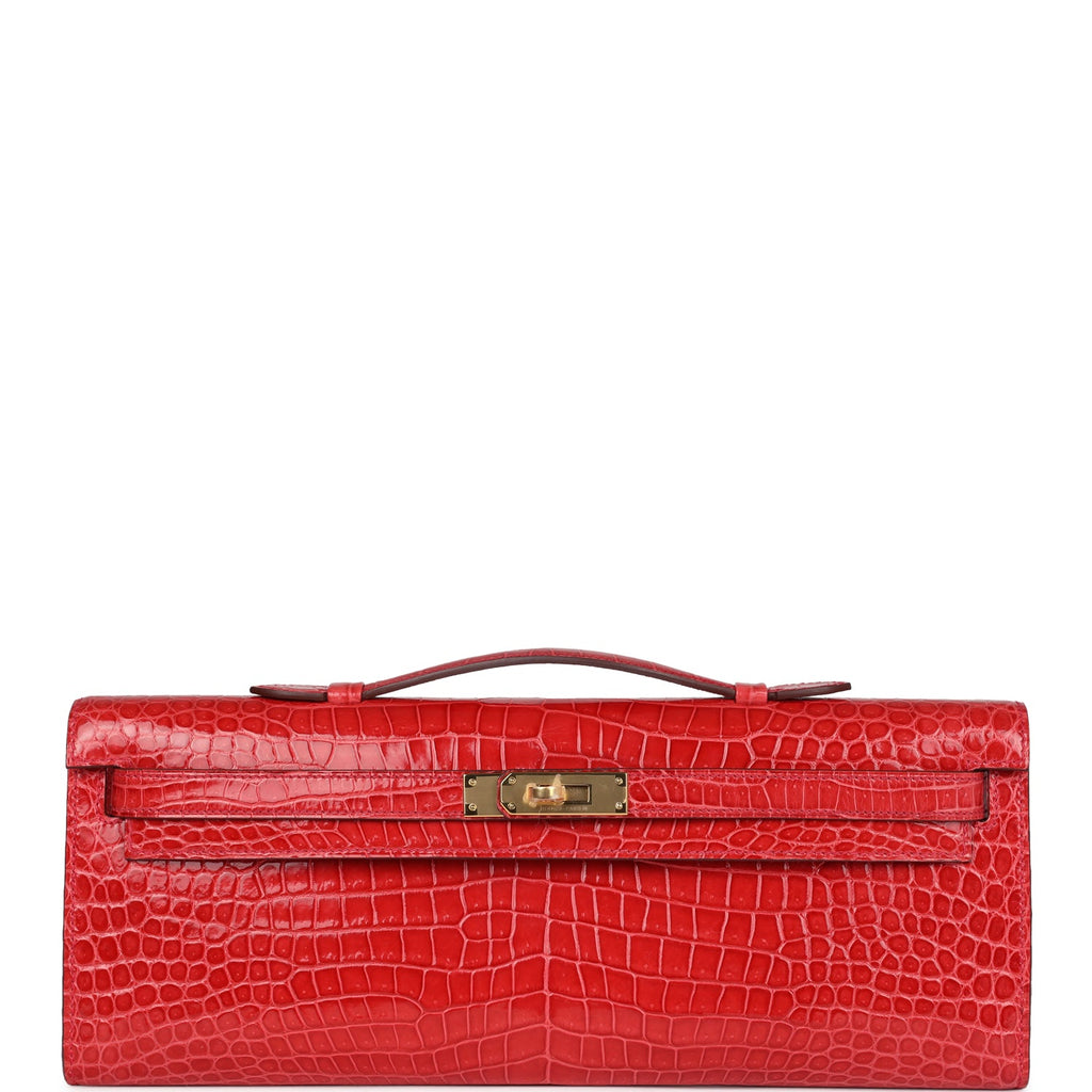 Hermès Kelly Cut Bougainvillea Shiny Faux Leather Gold Hardware
