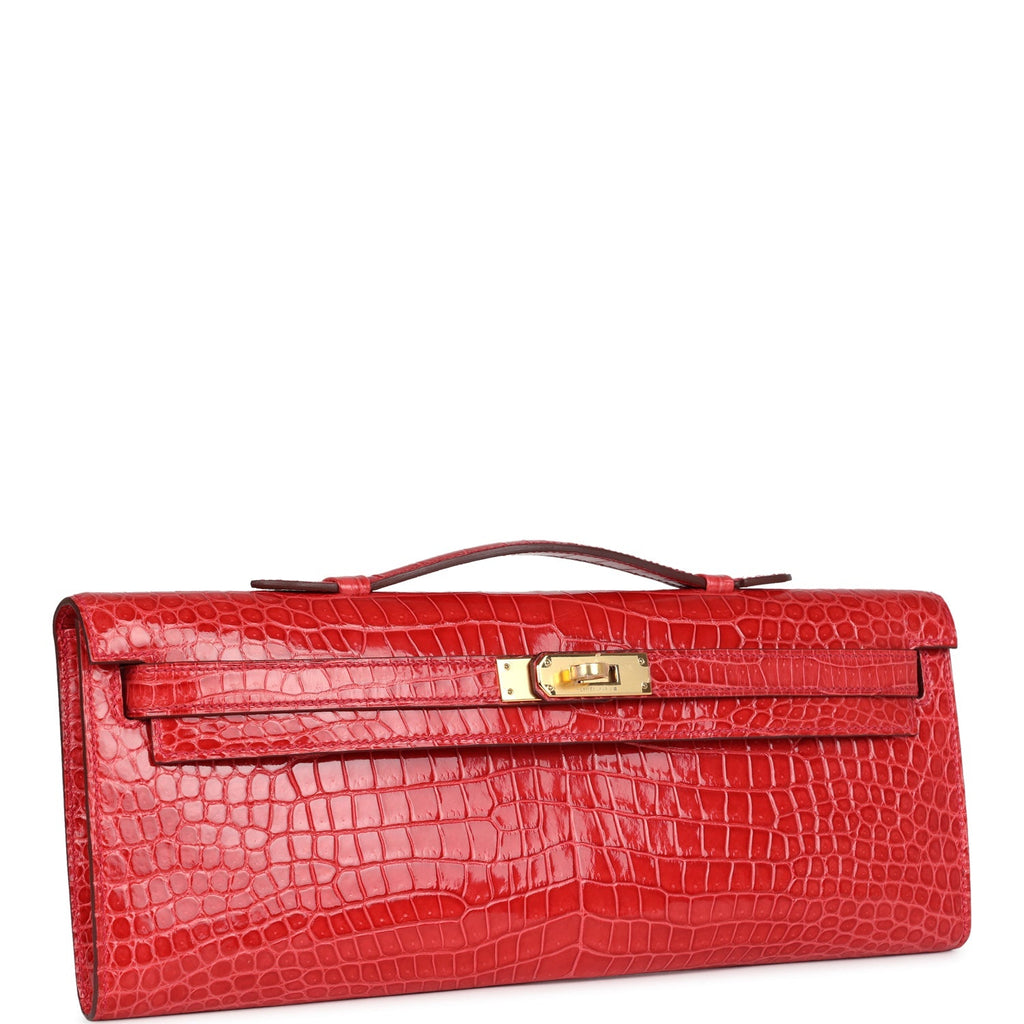 Hermès Kelly Cut Bougainvillea Shiny Faux Leather Gold Hardware