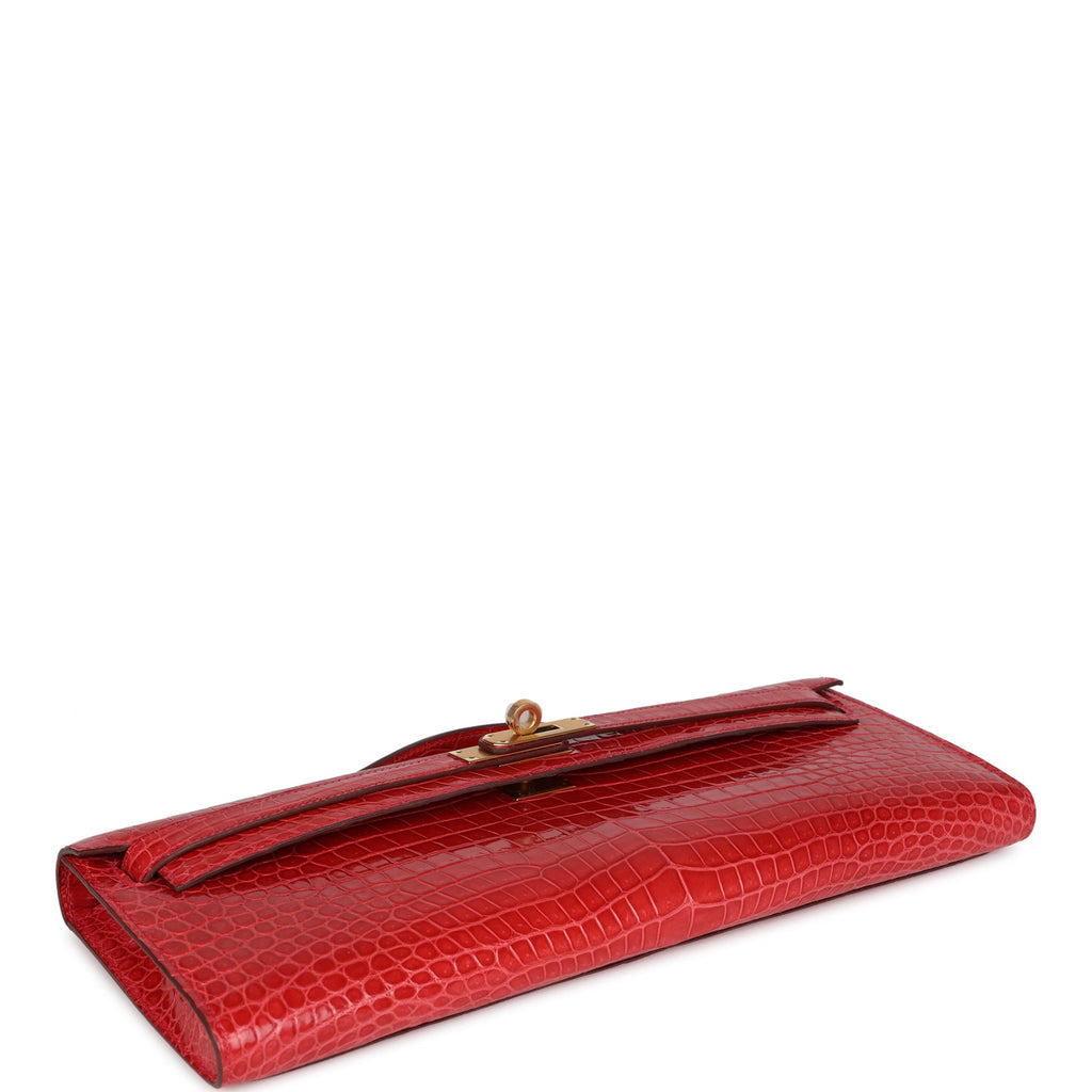 Hermès Kelly Cut Bougainvillea Shiny Faux Leather Gold Hardware