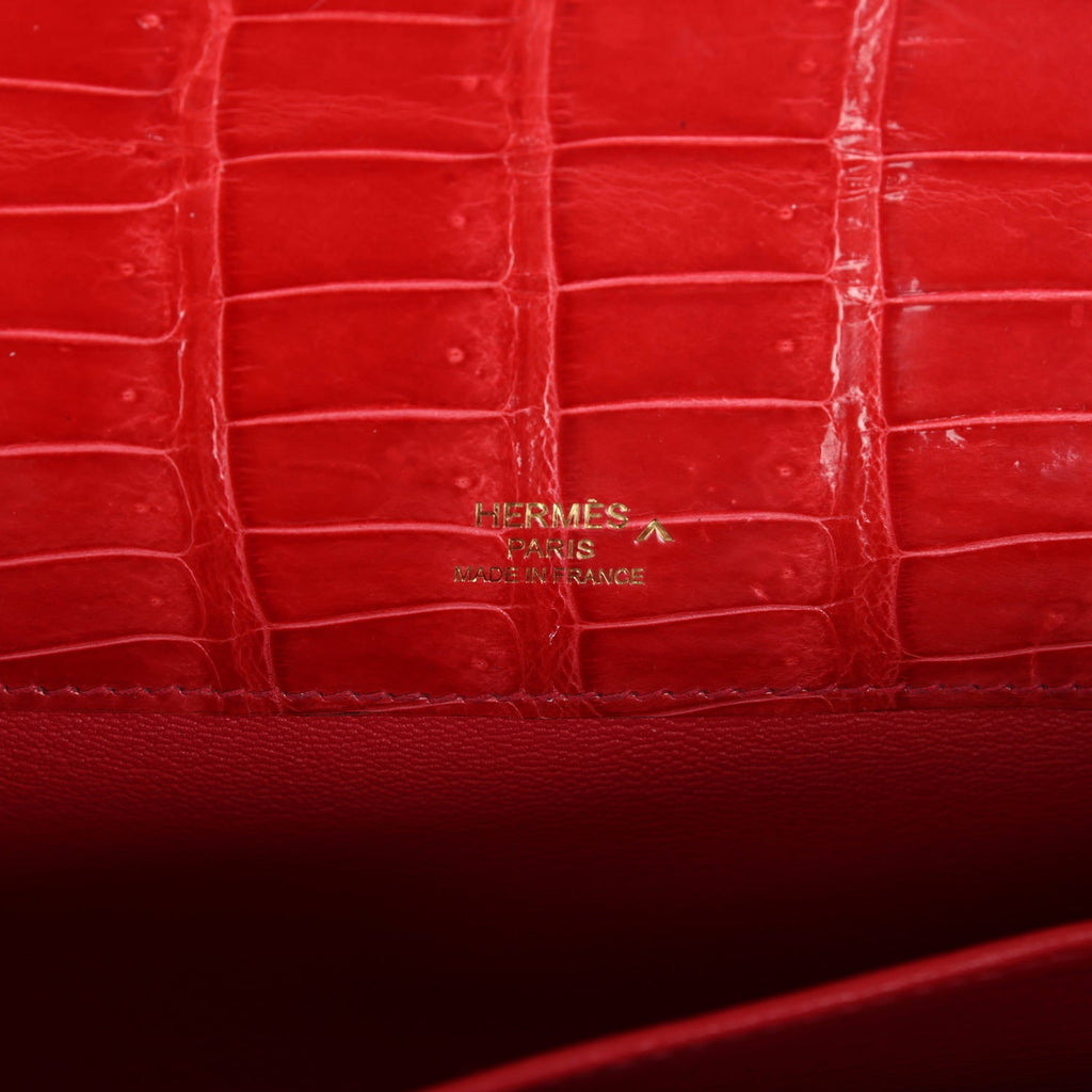 Hermès Kelly Cut Bougainvillea Shiny Faux Leather Gold Hardware