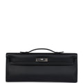 Hermès Kelly Cut Black Swift Palladium Hardware