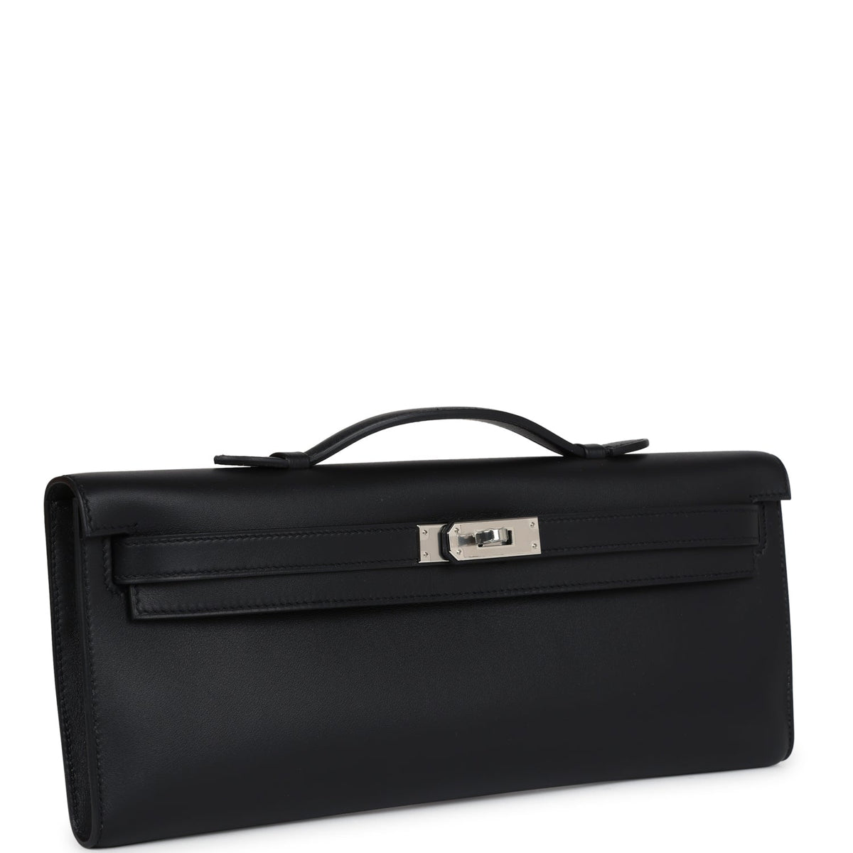 Hermès Kelly Cut Black Swift Palladium Hardware