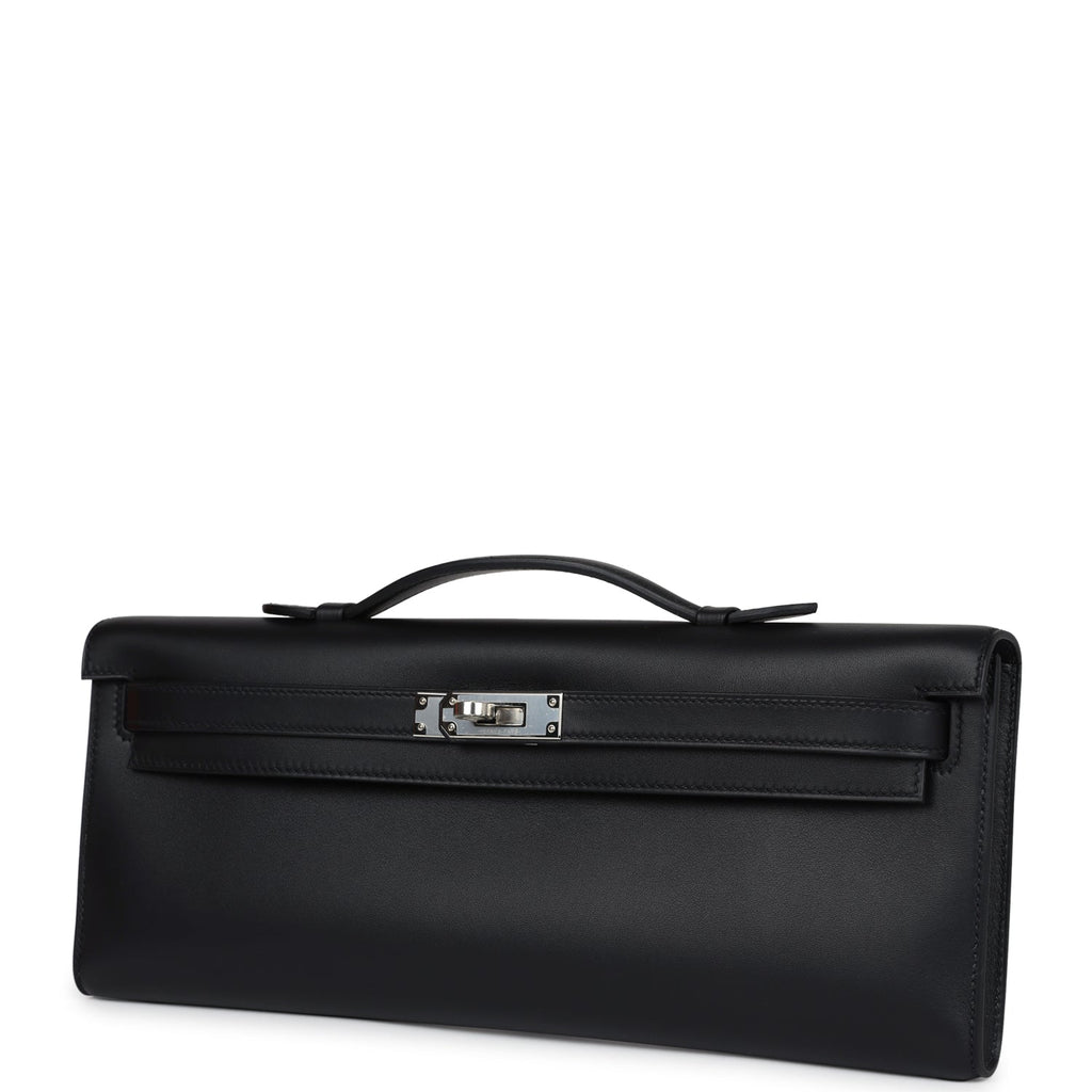 Hermès Kelly Cut Black Swift Palladium Hardware