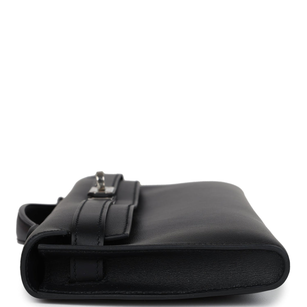 Hermès Kelly Cut Black Swift Palladium Hardware
