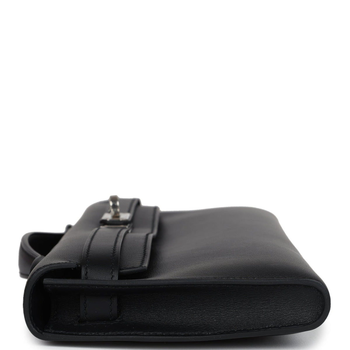 Hermès Kelly Cut Black Swift Palladium Hardware