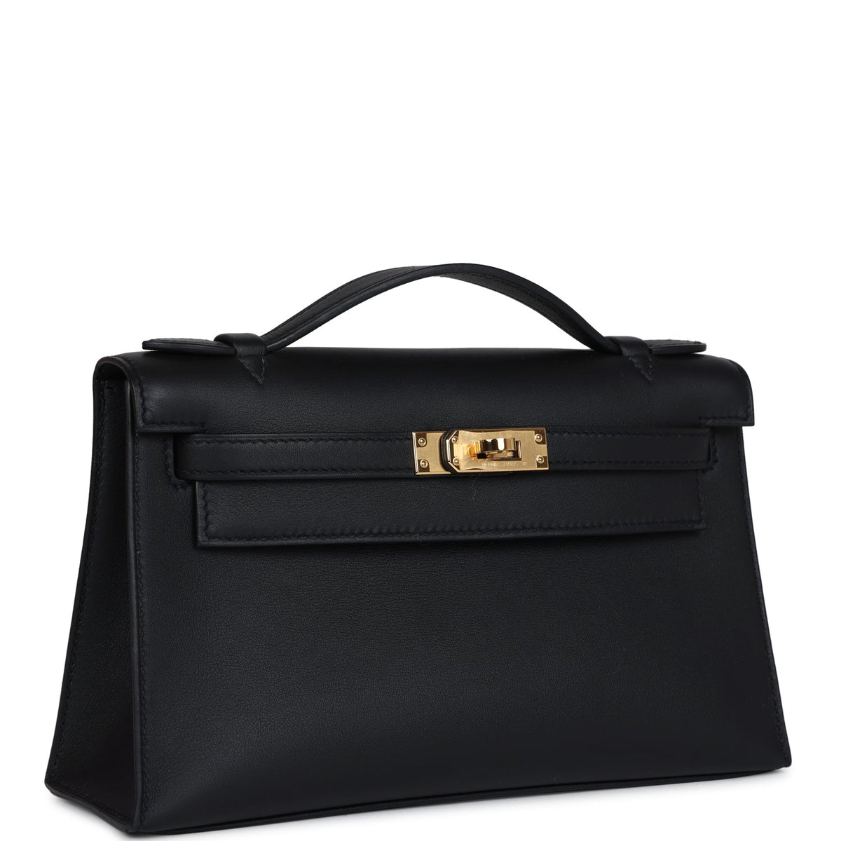 Hermès Kelly Pochette Black Swift Gold Hardware