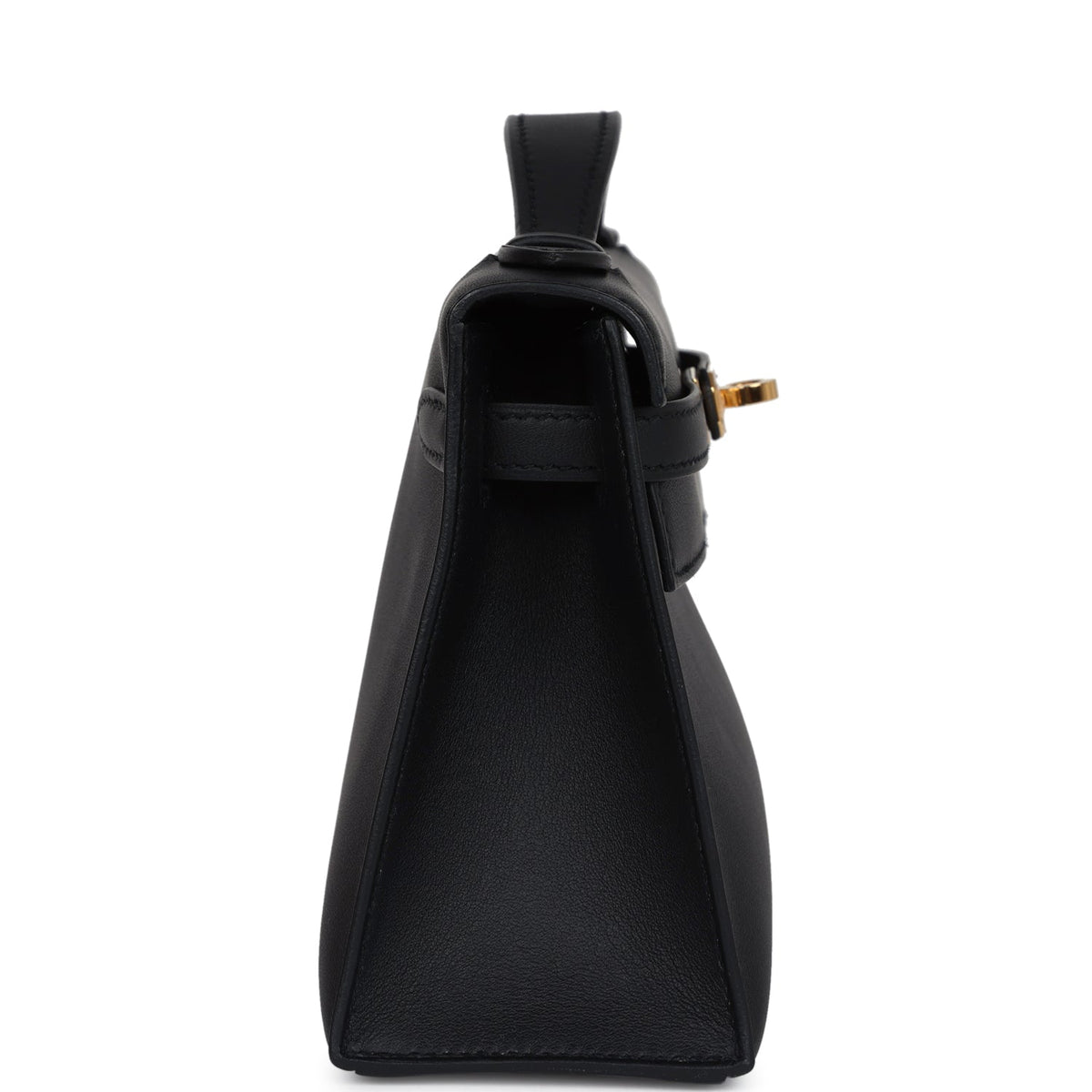 Hermès Kelly Pochette Black Swift Gold Hardware