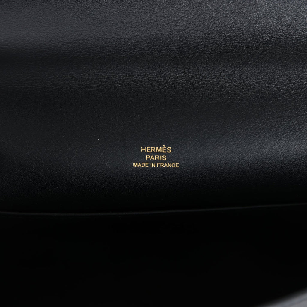 Hermès Kelly Pochette Black Swift Gold Hardware