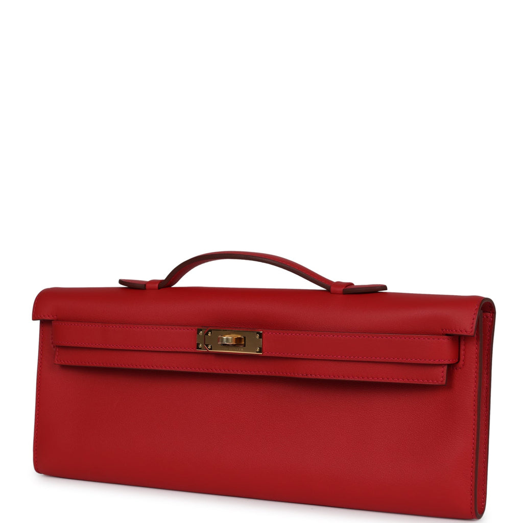 Hermès Kelly Cut Rouge Casaque Swift Gold Hardware