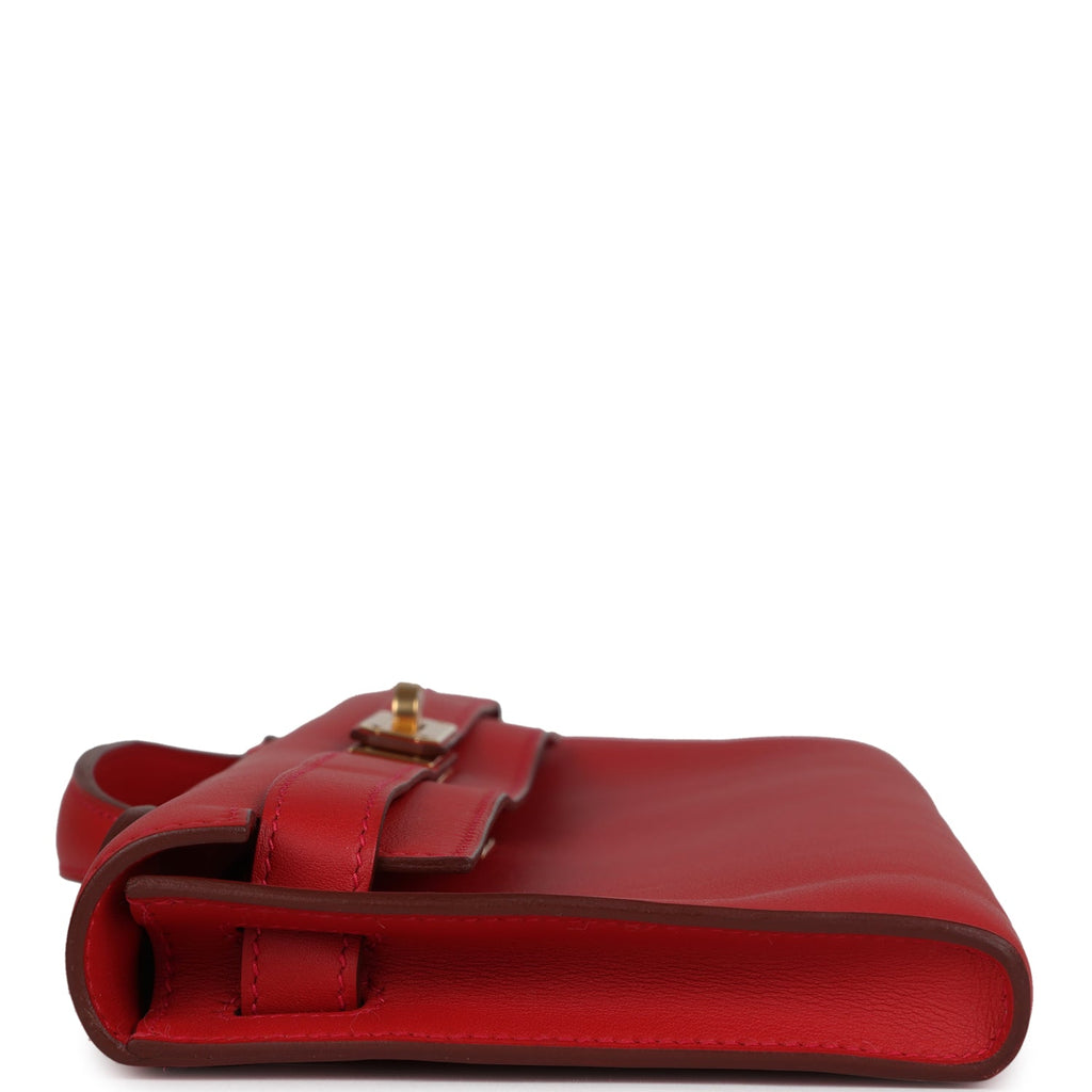 Hermès Kelly Cut Rouge Casaque Swift Gold Hardware